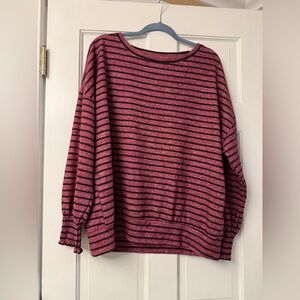Womens Lucky Brand Red and Black Striped Women’s Sweater